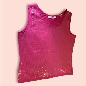 PINK Joan Rivers Sequin NEW Tank Top great for under holiday blazers & shirts
